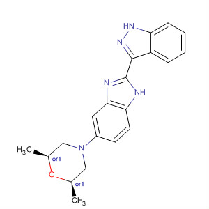 485833-02-1  1H-Indazole,3-[5-[(2R,6S)-2,6-dimethyl-4-morpholinyl]-1H-benzimidazol-2-yl]-, rel-