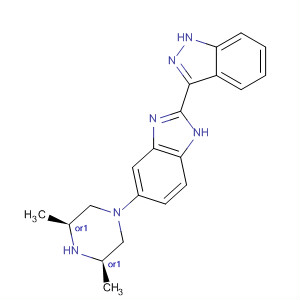 485833-09-8  1H-Indazole,3-[5-[(3R,5S)-3,5-dimethyl-1-piperazinyl]-1H-benzimidazol-2-yl]-, rel-