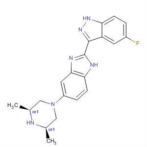 485833-10-1  1H-Indazole,3-[5-[(3R,5S)-3,5-dimethyl-1-piperazinyl]-1H-benzimidazol-2-yl]-5-fluoro-, rel-