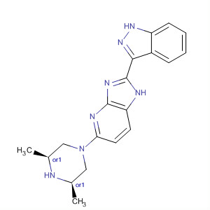 485833-27-0  1H-Imidazo[4,5-b]pyridine,5-[(3R,5S)-3,5-dimethyl-1-piperazinyl]-2-(1H-indazol-3-yl)-, rel-