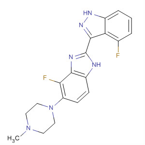 485834-15-9  1H-Indazole,4-fluoro-3-[4-fluoro-5-(4-methyl-1-piperazinyl)-1H-benzimidazol-2-yl]-