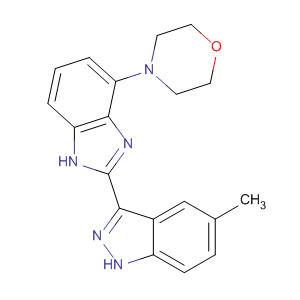 485834-30-8  1H-Indazole, 5-methyl-3-[4-(4-morpholinyl)-1H-benzimidazol-2-yl]-