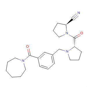 485834-36-4  1H-Azepine,1-[3-[[(2S)-2-[[(2S)-2-cyano-1-pyrrolidinyl]carbonyl]-1-pyrrolidinyl]carbonyl]benzoyl]hexahydro-