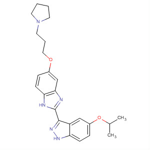 485834-82-0  1H-Indazole,5-(1-methylethoxy)-3-[5-[3-(1-pyrrolidinyl)propoxy]-1H-benzimidazol-2-yl]-