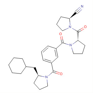 485834-83-1  Pyrrolidine,2-[[(2S)-2-cyano-1-pyrrolidinyl]carbonyl]-1-[3-[[(2S)-2-(cyclohexylcarbonyl)-1-pyrrolidinyl]carbonyl]benzoyl]-, (2S)-