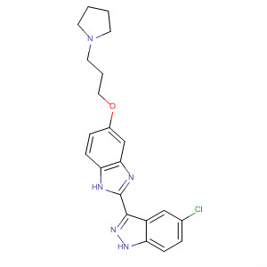 485834-86-4  1H-Indazole,5-chloro-3-[5-[3-(1-pyrrolidinyl)propoxy]-1H-benzimidazol-2-yl]-