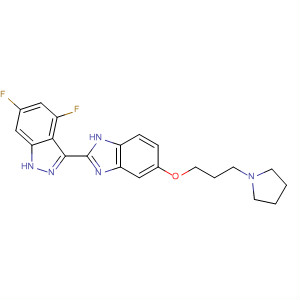 485834-88-6  1H-Indazole,4,6-difluoro-3-[5-[3-(1-pyrrolidinyl)propoxy]-1H-benzimidazol-2-yl]-