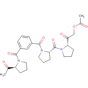485835-31-2  Pyrrolidine,2-[[(2S)-2-[(acetyloxy)acetyl]-1-pyrrolidinyl]carbonyl]-1-[3-[[(2S)-2-acetyl-1-pyrrolidinyl]carbonyl]benzoyl]-, (2S)-