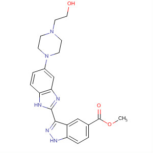 485835-52-7  1H-Indazole-5-carboxylic acid,3-[5-[4-(2-hydroxyethyl)-1-piperazinyl]-1H-benzimidazol-2-yl]-, methylester