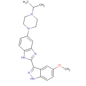 485836-29-1  1H-Indazole,5-methoxy-3-[5-[4-(1-methylethyl)-1-piperazinyl]-1H-benzimidazol-2-yl]-