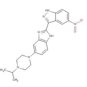 485836-31-5  1H-Indazole,3-[5-[4-(1-methylethyl)-1-piperazinyl]-1H-benzimidazol-2-yl]-5-nitro-