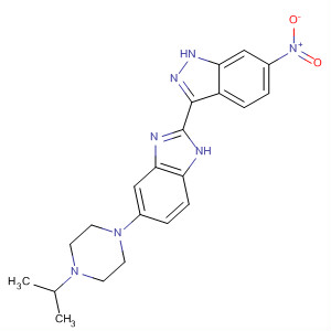 485836-43-9  1H-Indazole,3-[5-[4-(1-methylethyl)-1-piperazinyl]-1H-benzimidazol-2-yl]-6-nitro-