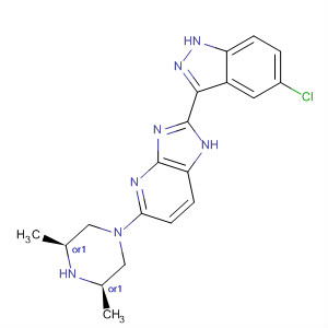 485836-47-3  1H-Imidazo[4,5-b]pyridine,2-(5-chloro-1H-indazol-3-yl)-5-[(3R,5S)-3,5-dimethyl-1-piperazinyl]-, rel-