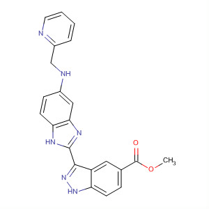 485836-80-4  1H-Indazole-5-carboxylic acid,3-[5-[(2-pyridinylmethyl)amino]-1H-benzimidazol-2-yl]-, methyl ester