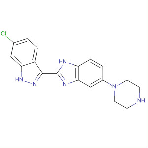 485837-00-1  1H-Indazole, 6-chloro-3-[5-(1-piperazinyl)-1H-benzimidazol-2-yl]-