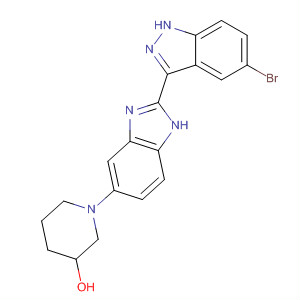 485837-45-4  3-Piperidinol, 1-[2-(5-bromo-1H-indazol-3-yl)-1H-benzimidazol-5-yl]-