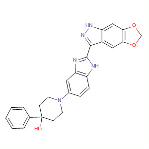 485837-93-2  4-Piperidinol,1-[2-(1H-[1,3]dioxolo[4,5-f]indazol-3-yl)-1H-benzimidazol-5-yl]-4-phenyl-