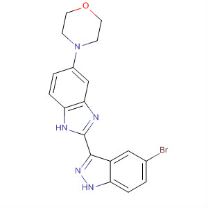 485838-13-9  1H-Indazole, 5-bromo-3-[5-(4-morpholinyl)-1H-benzimidazol-2-yl]-