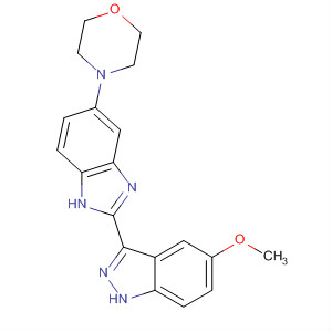 485838-14-0  1H-Indazole, 5-methoxy-3-[5-(4-morpholinyl)-1H-benzimidazol-2-yl]-