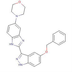 485838-19-5  1H-Indazole,3-[5-(4-morpholinyl)-1H-benzimidazol-2-yl]-5-(phenylmethoxy)-