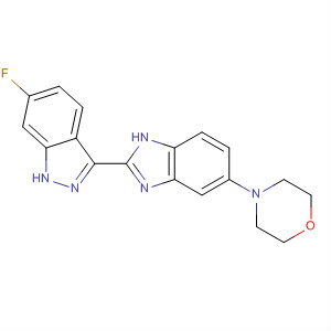 485838-21-9  1H-Indazole, 6-fluoro-3-[5-(4-morpholinyl)-1H-benzimidazol-2-yl]-