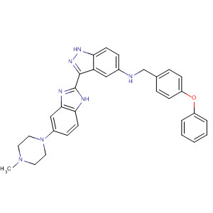 485838-35-5  1H-Indazol-5-amine,3-[5-(4-methyl-1-piperazinyl)-1H-benzimidazol-2-yl]-N-[(4-phenoxyphenyl)methyl]-