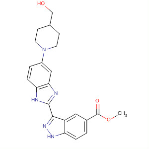 485838-86-6  1H-Indazole-5-carboxylic acid,3-[5-[4-(hydroxymethyl)-1-piperidinyl]-1H-benzimidazol-2-yl]-, methylester