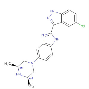 485839-06-3  1H-Indazole,5-chloro-3-[5-[(3R,5S)-3,5-dimethyl-1-piperazinyl]-1H-benzimidazol-2-yl]-, rel-