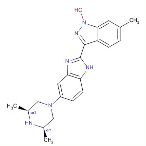 485839-15-4  1H-Indazole,3-[5-[(3R,5S)-3,5-dimethyl-1-piperazinyl]-1H-benzimidazol-2-yl]-6-methoxy-, rel-