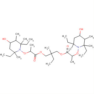 485844-75-5  Propanoic acid,2-[(2,6-diethyl-4-hydroxy-2,3,6-trimethyl-1-piperidinyl)oxy]-,2-[[2-[(2,6-diethyl-4-hydroxy-2,3,6-trimethyl-1-piperidinyl)oxy]-1-oxopropoxy]methyl]-2-ethyl-1,3-propanediyl ester