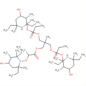 485844-78-8  Propanoic acid,2-[(2,6-diethyl-4-hydroxy-2,3,6-trimethyl-1-piperidinyl)oxy]-,2,2-bis[[2-[(2,6-diethyl-4-hydroxy-2,3,6-trimethyl-1-piperidinyl)oxy]-1-oxopropoxy]methyl]-1,3-propanediyl ester
