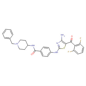 486413-95-0  Benzamide,4-[[4-amino-5-(2,6-difluorobenzoyl)-2-thiazolyl]amino]-N-[1-(phenylmethyl)-4-piperidinyl]-