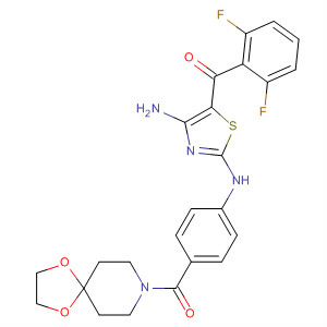 486415-89-8  1,4-Dioxa-8-azaspiro[4.5]decane,8-[4-[[4-amino-5-(2,6-difluorobenzoyl)-2-thiazolyl]amino]benzoyl]-
