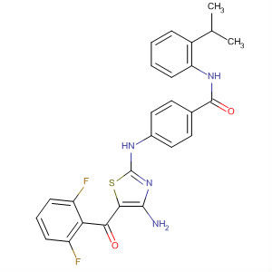 486416-06-2  Benzamide,4-[[4-amino-5-(2,6-difluorobenzoyl)-2-thiazolyl]amino]-N-[2-(1-methylethyl)phenyl]-