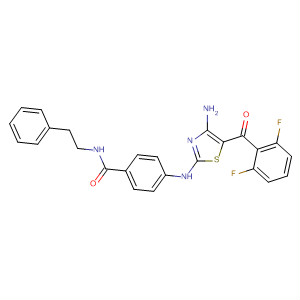 486416-45-9  Benzamide,4-[[4-amino-5-(2,6-difluorobenzoyl)-2-thiazolyl]amino]-N-(2-phenylethyl)-