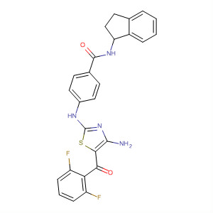 486416-49-3  Benzamide,4-[[4-amino-5-(2,6-difluorobenzoyl)-2-thiazolyl]amino]-N-(2,3-dihydro-1H-inden-1-yl)-