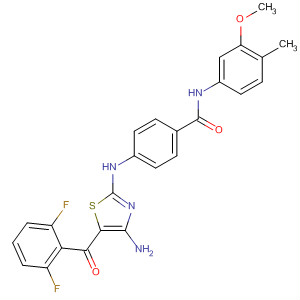 486416-90-4  Benzamide,4-[[4-amino-5-(2,6-difluorobenzoyl)-2-thiazolyl]amino]-N-(3-methoxy-4-methylphenyl)-