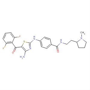 486416-99-3  Benzamide,4-[[4-amino-5-(2,6-difluorobenzoyl)-2-thiazolyl]amino]-N-[2-(1-methyl-2-pyrrolidinyl)ethyl]-