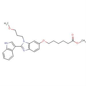 486417-87-2  Hexanoic acid,6-[[2-(1H-indol-3-yl)-1-(3-methoxypropyl)-1H-benzimidazol-6-yl]oxy]-,methyl ester