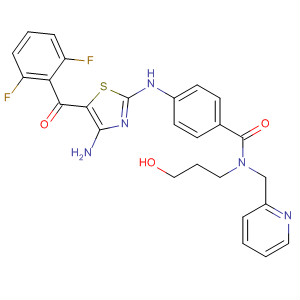 486418-53-5  Benzamide,4-[[4-amino-5-(2,6-difluorobenzoyl)-2-thiazolyl]amino]-N-(3-hydroxypropyl)-N-(2-pyridinylmethyl)-