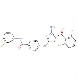 486419-44-7  Benzamide,4-[[4-amino-5-(2,6-difluorobenzoyl)-2-thiazolyl]amino]-N-(3-fluorophenyl)-