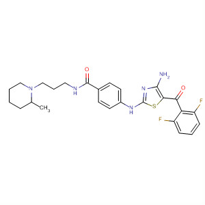 486419-67-4  Benzamide,4-[[4-amino-5-(2,6-difluorobenzoyl)-2-thiazolyl]amino]-N-[3-(2-methyl-1-piperidinyl)propyl]-