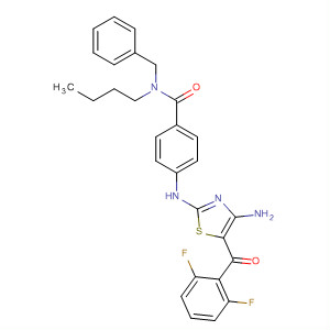 486419-71-0  Benzamide,4-[[4-amino-5-(2,6-difluorobenzoyl)-2-thiazolyl]amino]-N-butyl-N-(phenylmethyl)-