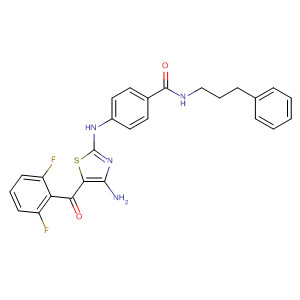486419-90-3  Benzamide,4-[[4-amino-5-(2,6-difluorobenzoyl)-2-thiazolyl]amino]-N-(3-phenylpropyl)-