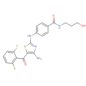 486419-98-1  Benzamide,4-[[4-amino-5-(2,6-difluorobenzoyl)-2-thiazolyl]amino]-N-(3-hydroxypropyl)-