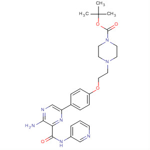 486423-78-3  1-Piperazinecarboxylic acid,4-[2-[4-[5-amino-6-[(3-pyridinylamino)carbonyl]pyrazinyl]phenoxy]ethyl]-,1,1-dimethylethyl ester