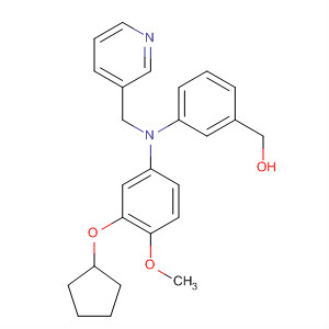 460080-88-0  Benzenemethanol,3-[[3-(cyclopentyloxy)-4-methoxyphenyl](3-pyridinylmethyl)amino]-