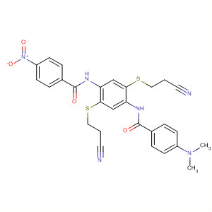 460991-04-2  Benzamide,N-[2,5-bis[(2-cyanoethyl)thio]-4-[[4-(dimethylamino)benzoyl]amino]phenyl]-4-nitro-