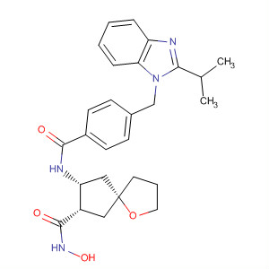 461664-66-4  1-Oxaspiro[4.4]nonane-7-carboxamide,N-hydroxy-8-[[4-[[2-(1-methylethyl)-1H-benzimidazol-1-yl]methyl]benzoyl]amino]-, (5R,7S,8R)-