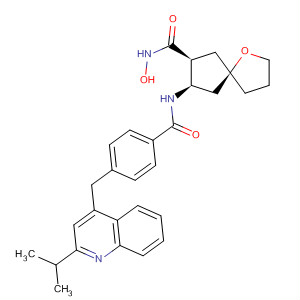 461664-97-1  1-Oxaspiro[4.4]nonane-7-carboxamide,N-hydroxy-8-[[4-[[2-(1-methylethyl)-4-quinolinyl]methyl]benzoyl]amino]-,(5R,7S,8R)-